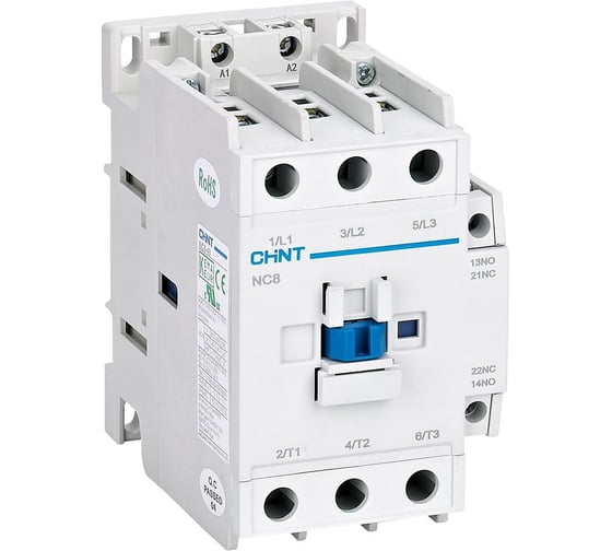 Контактор CHINT NC8-80/W 3P 80А AC/DC (48~130В) 1НО+1НЗ (R) 506515