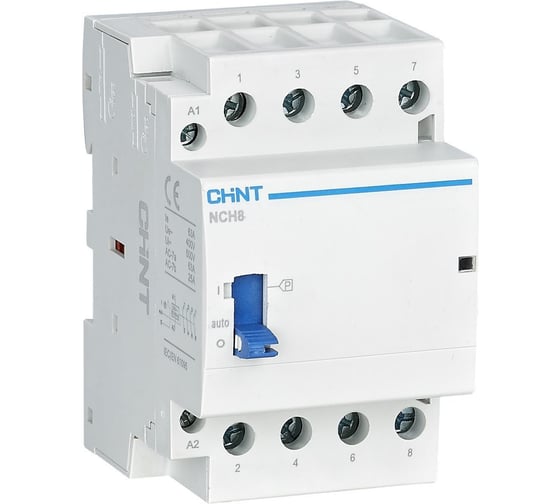 Контактор модульный с ручным управлением CHINT NCH8-20M/22 AC220-240В 50/60Гц (R) (уп. 6 шт.) 257469