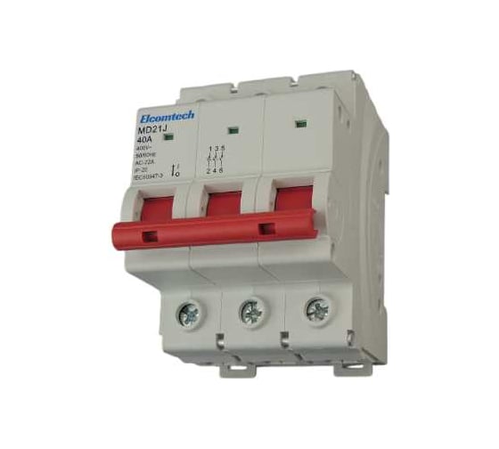 Выключатель модульный ELCOMTECH MD21J-3T40AC Выключатель нагрузки 3P 40A 3х модуль УТ-00039012