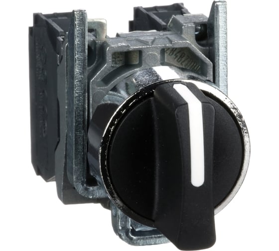 Переключатель Systeme Electric XB4 1-0-2 с возвратом в 0 черный 2НО SE XB4BD53