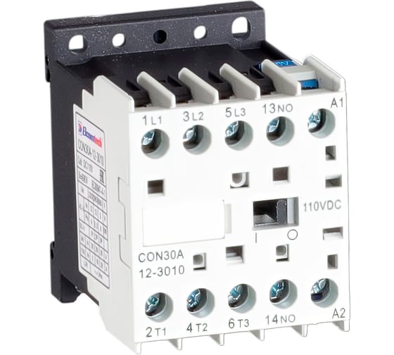 Контактор миниатюрный ELCOMTECH CON30A-12-3010-110DC 12A 1NO 1NC 110VDC УТ-00046266