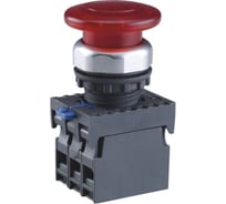 Кнопка управления Грибок CHINT NP8-11MD/24 Φ60мм подсветка, самовозвратная, красный, AC110-230В, 1НО+1НЗ, IP65 (R) (уп. 6 шт.) 667631