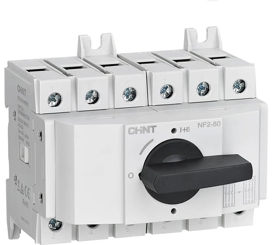 Выключатель-разъединитель реверсивный CHINT NF2-100/HHRIM2 3P 100А со стандартной ручкой на DIN-рейку или монтажную плату (R) 324170