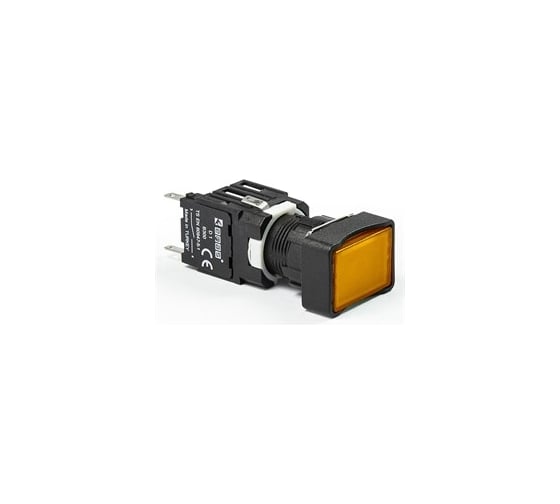 Нажимная кнопка Emas, возвратная, прямоугольная, жёлтая 1НО D100DDS 1