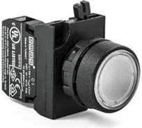 Кнопка со светодиодной подсветкой Emas белая 1НЗ CP2B0DB