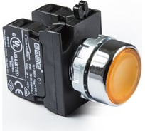 Кнопка со светодиодной подсветкой Emas желтая 1НО+1НЗ CM182DS