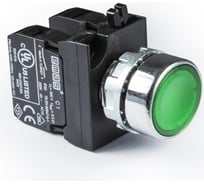 Кнопка со светодиодной подсветкой Emas зеленая 1НЗ CM290DY