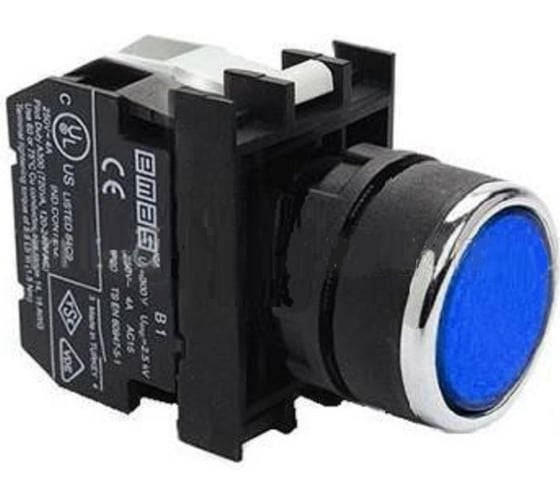 Кнопка со светодиодной подсветкой Emas синяя B1M2DM 1