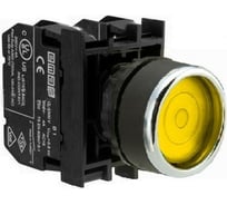 Кнопка с фиксацией и светодиодной подсветкой Emas желтая 1НЗ B2S0FS