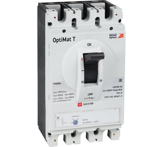 Выключатель автоматический для защиты двигателя КЭАЗ OptiMat T630S M-M 500A 3P 356500