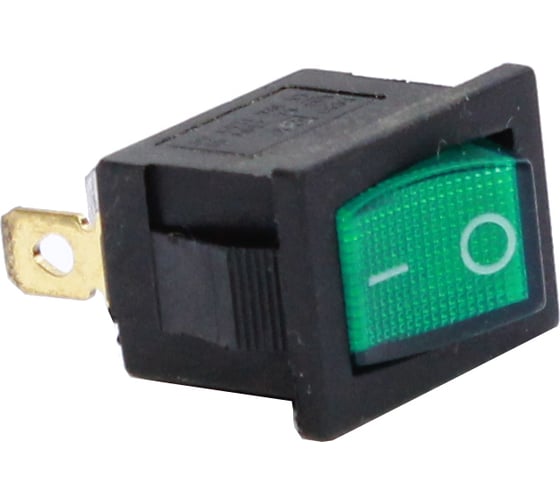 Клавиша Nord-Yada 12V 15А Mini зеленая с подсветкой (3контакта) ON-OFF (2шт в упаковке) 905440