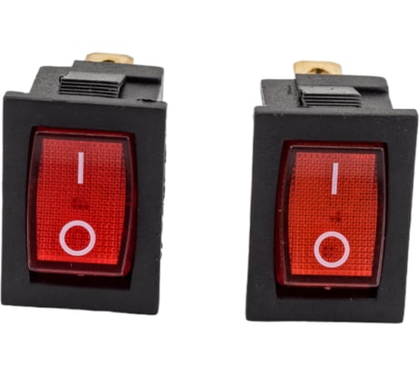 Клавиша Nord-Yada 12V 15А Mini красная с подсветкой (3контакта) ON-OFF (2шт в упаковке) 905441