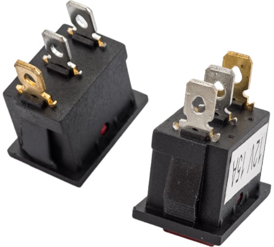 Клавиша Nord-Yada 12V 15А Mini красная с подсветкой (3контакта) ON-OFF (2шт в упаковке) 905441