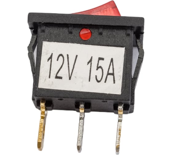 Клавиша Nord-Yada 12V 15А Mini красная с подсветкой (3контакта) ON-OFF (2шт в упаковке) 905441