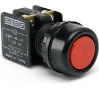 Кнопка Emas водозащитная, красная 1НЗ KB12RK