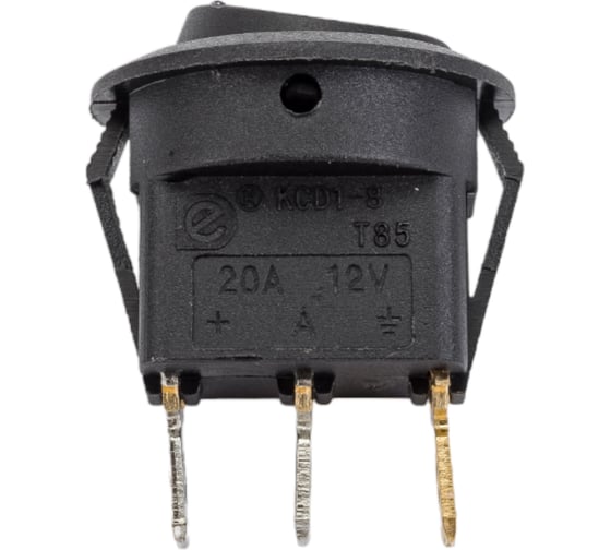 Круглая клавиша Nord-Yada 12V 20А черная с красной LED подсветкой (3контакта) ON-OFF (2шт в упаковке) 905476