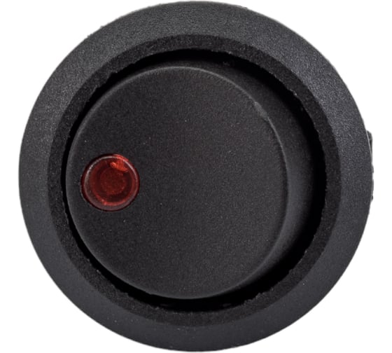 Круглая клавиша Nord-Yada 12V 20А черная с красной LED подсветкой (3контакта) ON-OFF (2шт в упаковке) 905476