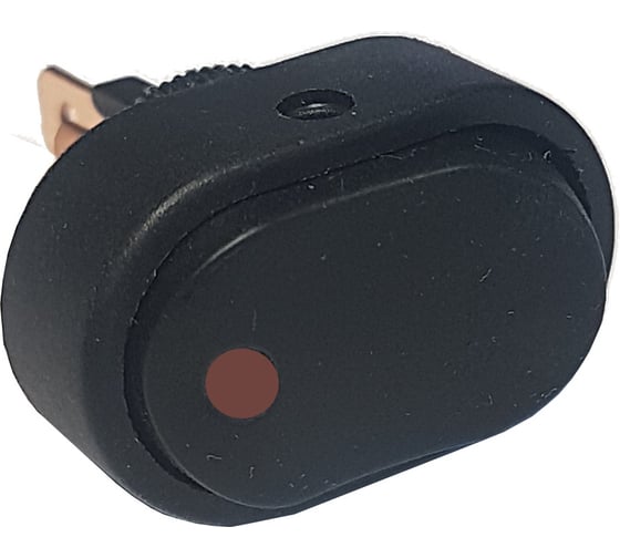 Овальная клавиша Nord-Yada 12V 30А с красной LED подсветкой (3контакта) ON-OFF (2шт в упаковке) 905934