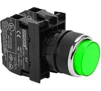 Кнопка Emas выступающая, зеленая 2НО B101HY