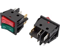 Двойная клавиша Nord-Yada 250V 16А красная/зеленая с подсветкой (6контактов) ON-OFF (2шт в упаковке) 905449 19812496