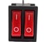 Двойная клавиша Nord-Yada 250V 16А красная с подсветкой (6контактов) ON- OFF 905448 4