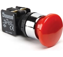 Кнопка Emas красная, грибовидная 1НО+1НЗ KB14MK