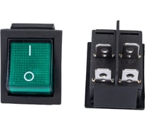 Клавиша Nord-Yada 250V 16А зеленая с подсветкой (4контакта) ON-OFF (2шт в упаковке) 905459