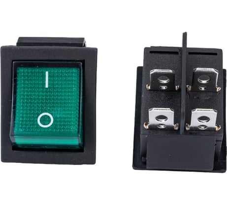 Клавиша Nord-Yada 250V 16А зеленая с подсветкой (4контакта) ON-OFF (2шт в упаковке) 905459