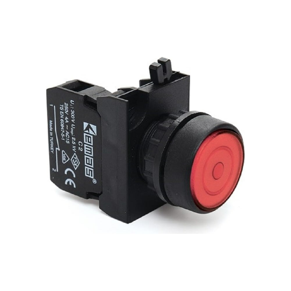 Нажимная кнопка Emas круглая, красная с фиксацией CP200FK - выгодная ...