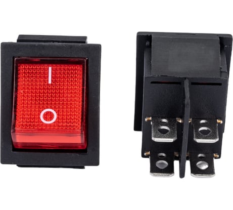 Клавиша Nord-Yada 250V 16А красная с подсветкой (4контакта) ON-OFF (2шт в упаковке) 905460