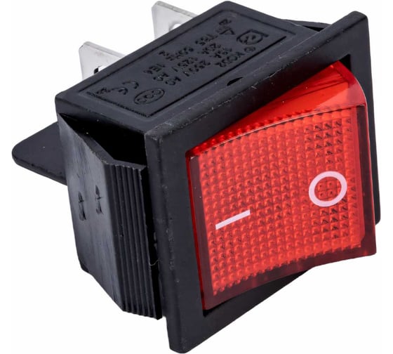 Клавиша Nord-Yada 250V 16А красная с подсветкой (4контакта) ON-OFF (2шт в упаковке) 905460