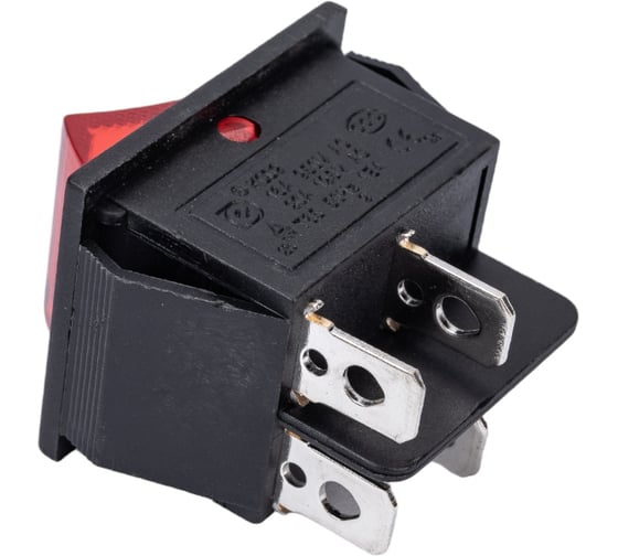 Клавиша Nord-Yada 250V 16А красная с подсветкой (4контакта) ON-OFF (2шт в упаковке) 905460
