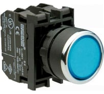 Нажимная кнопка Emas круглая, синяя, 1НО+1НЗ, серия B, 250 В AC, 4 А, B102DM