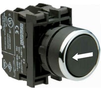 Нажимная кнопка Emas круглая, черная со стрелкой горизонтальной B102DHOY