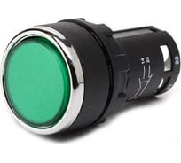 Нажимная кнопка Emas моноблочная, зелёная 22 мм, IP 40, 1НЗ MB200DY