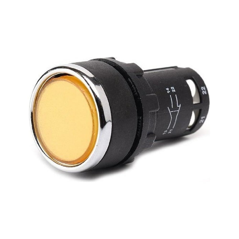 Нажимная кнопка Emas моноблочная, жёлтая 22 мм, IP 40, 1НЗ, MB200DS ...