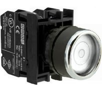 Нажимная кнопка Emas круглая белая, с фиксацией, 2НО, серия B, 250 В AC, 4 А, B101FB