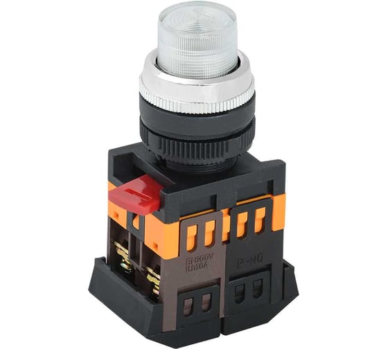 Кнопка GENERICA ABLFP-22 прозрачный d22мм неон/240В NO+NC BBT20-ABLFP-K08