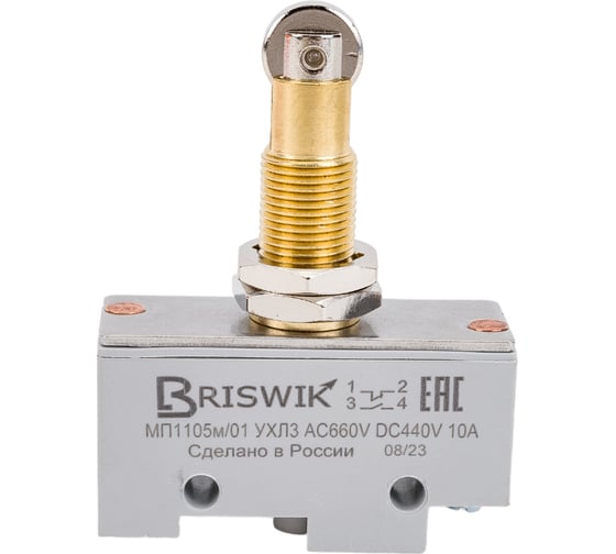Микропереключатель Briswik МП-1105м/01 продольный ролик-винт mp110501.BR