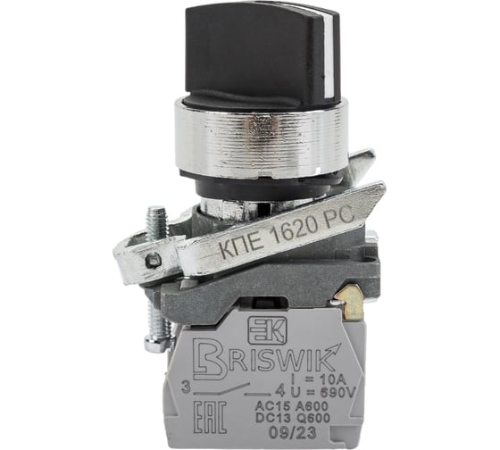 Переключатель Briswik КПЕ 1620-РС черный IP65 УХЛ2 10А 2но 0нз aD-VB-5Ai-0122