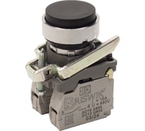 Кнопка управления Briswik черный выступающий цилиндр 2НЗ без фиксации без подсветки металл Ø22 мм IP65 aD-DC-5Ai-0123