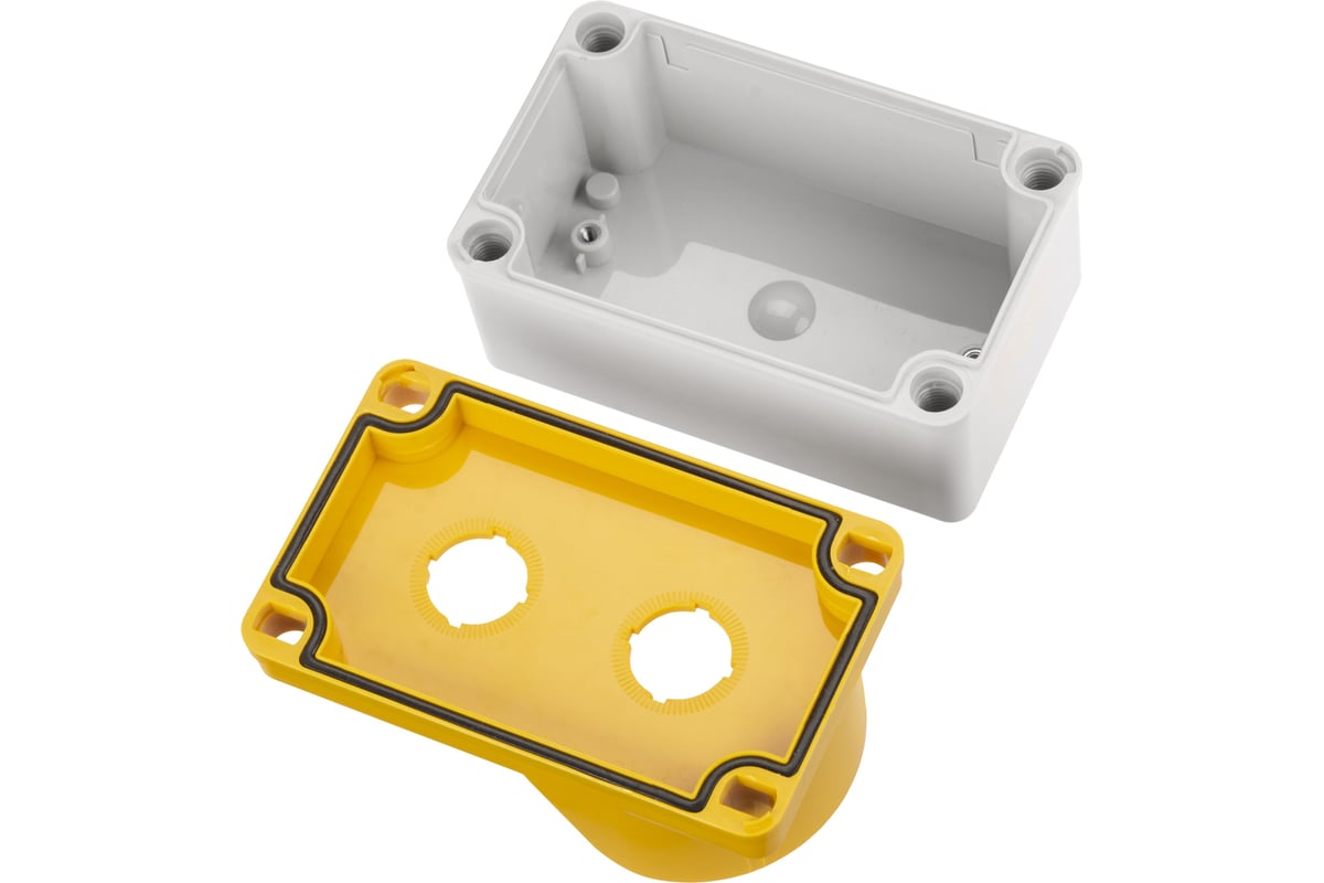 Корпус TDM КП102 c козырьком для кнопок 2 места IP66 ABS желтый SQ0705 ...