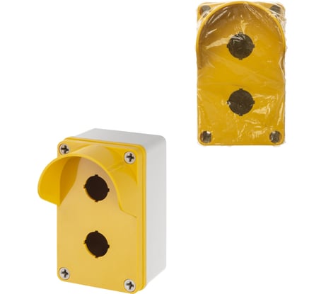 Корпус TDM КП102 c козырьком для кнопок 2 места IP66 ABS желтый SQ0705-0012