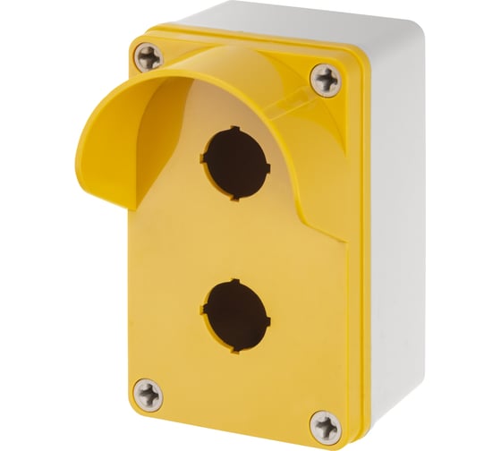 Корпус TDM ELECTRIC КП102 c козырьком для кнопок 2 места IP66 ABS желтый SQ0705-0012