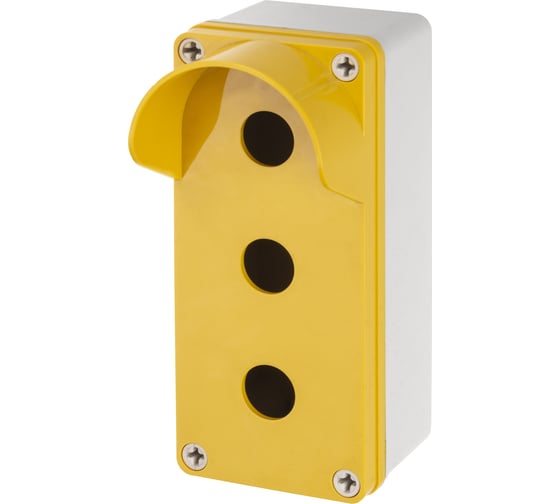 Корпус TDM ELECTRIC КП103 c козырьком для кнопок 3 места IP66 ABS желтый SQ0705-0013