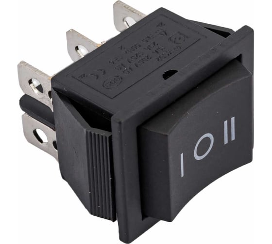 Клавиша Nord-Yada 250V 16А с нейтралью черная (6контакта) ON-OFF (2шт в упаковке)-ON 905453