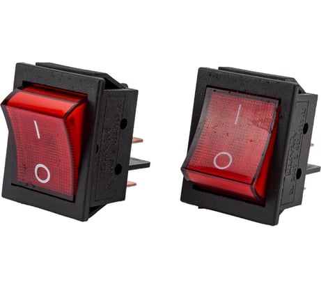 Клавиша Nord-Yada 250V 30А (мощная) красная с подсветкой (4контакта) ON-OFF (2шт в упаковке) 905462