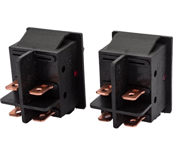 Клавиша Nord-Yada 250V 30А (мощная) красная с подсветкой (4контакта) ON-OFF (2шт в упаковке) 905462
