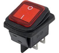 Клавиша Nord-Yada 250V 15А красная с подсветкой (4контакта) ON-OFF (2шт в упаковке) ВЛАГОЗАЩИТА 905941