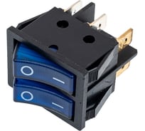 Двойная клавиша Nord-Yada 250V 15А синяя с подсветкой (6контактов) ON-OFF (2шт в упаковке) 905450